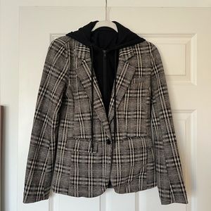 Liverpool Los Angeles. Hooded Plaid Boyfriend Blazer. Perfect quality!